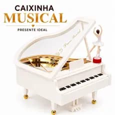 Caixinha de Música Formato Piano Com Bailarina Dançarina