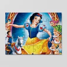 Quebra cabeça Princesa Branca de neve, 7 anões, maça envenenada | 24, 40 e 70pçs | MDF
