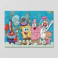 Quebra cabeça Bob esponja, lula molusco, seu siriguijo, Siri Cascudo | 24, 40 e 70pçs | MDF