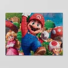 Quebra cabeça Mario world, Luigi, Yochi, Princesa Pessego | 24, 40 e 70pçs | MDF