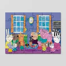 Quebra cabeça Peppa Pig, Jorge, mamãe pig, papai pig, dona coelha, espaço | 24, 40 e 70pçs | MDF