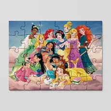 Quebra Cabeça Princesas Branca de Neve, Ariel, Bela e A Fera, Cinderela, Bela Adormecida | MDF
