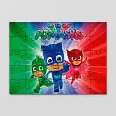 Quebra cabeça PJ MASKS, corujita, lagartixo e menino gato | MDF | sublime fantasia