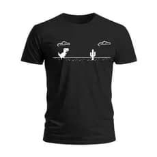 Camiseta Jogo Do Dinossauro Do Googlo Camisa 100% Algodão