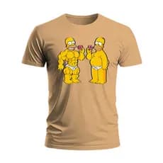 Camiseta Desenho Homer Simpson Duas Versões Bombado Camisa Masculina 100% Algodão