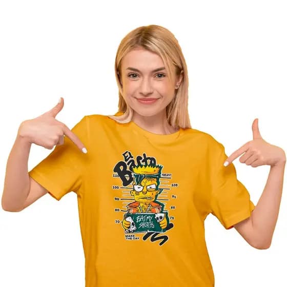 Camiseta Personalizada Desenho Os Simpsons Bart Stayle 100% Algodão Unissex