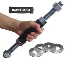 Halter Barra 50cm reforçado com Porcas Pegada Macia suporta 300kg