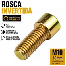Parafuso M10 Rosca Invertida Para Fixação De Retrovisor Yamaha 1un