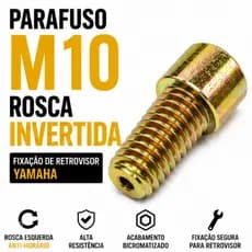 Parafuso M10 Rosca Invertida Para Retrovisor do Lado Direito Motos Yamaha