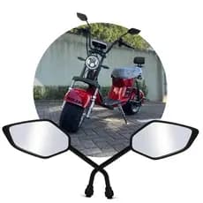 Par Espelho Retrovisor Esportivo Scooter Elétrica X12 Citycoco 8mm