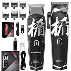 Combo De Máquinas De Corte E Acabamento De Cabelo Madeshow M10 E M11 Profissionais Sem Fio Original