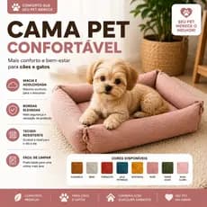 Cama Pet 100% Em Algodão e Couro Sintético Para o Conforto do Seu Amiguinho