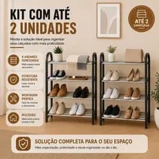 Kit Sapateiras 4 Andares Organizador de Sapatos Metal Resistente até 8 Pares