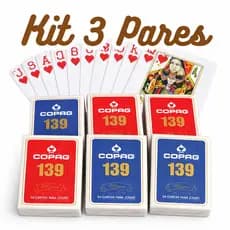 kit 6 baralhos Nao O.G Cop Ideal Familia e Amigos Copag 139 Promoção Azul Vermelho Naipe classico Convencional