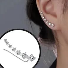 Brincos de Estrela Ear Cuff Jóias Minimalistas Coreano Delicadas com Diamantes Brilhantes Presentes