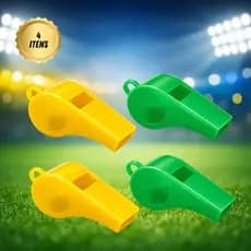 Kit 4 Apitos Verde Amarelo Torcida Brasil Passador Cordão Som Alto