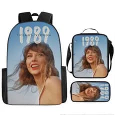 Novo conjunto casual de três peças estilo celebridade Taylor Swift: mochila, bolsa de ombro, estojo.