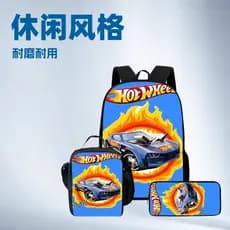 Nova Mochila Infantil Hot Wheels Estampada, Leve e Simples, Bolsa Casual de Grande Capacidade