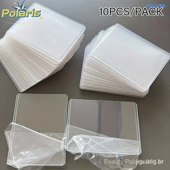 10pcs Toploader Capa De Cartão Grosso Protetor Fotográfico , Mangas Internas Suporte De Jogo Transparente