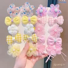 10 Pçs Princesa Fada Arco Grampo De Cabelo Tecido Flor Das Crianças BB Clipe Menina Acessórios Para O Presente