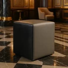 Puff Organizador Quadrado Decorativo Banqueta Courino Cubo Promoção