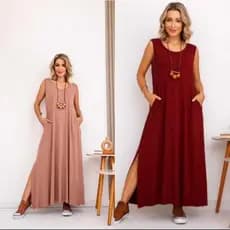 Kit c/ 2 Vestido Regata Com Bolso Na Lateral Viscolycra Premium