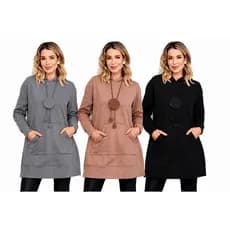 Blusa de Frio Feminina Moletom Canguru Premium com Capuz, Bolso e Fenda Lateral