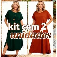Kit 2 Vestidos Midi Feminino – Conforto, Estilo e Elegância