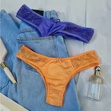 Kit 10 Calcinha Básica Conforto Com Renda E Lacinho