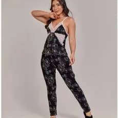 Pijama feminino suede estampado meia estação moda feminina linha noite confortável pijamas