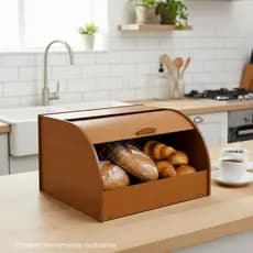 Caixa De Pão Em MDF Compacta Para Cozinha Organizada Porta Pão Decorativo Ideal Para Bancada