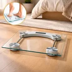 Balança Digital de Vidro até 180kg Visor LED Automática Alta Precisão