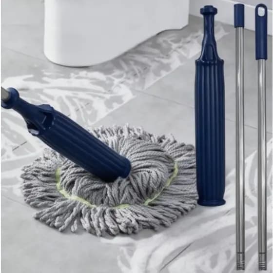 Esfregão Mop 2 em 1 com Desidratação - Sistema Giratório Automático para Limpeza Eficiente do Piso