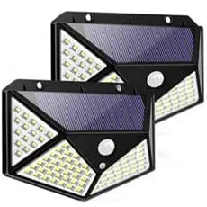 Luminária Solar 100 Led Com Sensor Prova D'Água Refletor Solar Luminaria para Jardim Solar