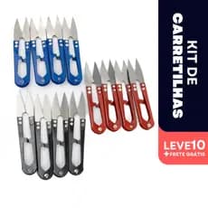 06 Tesouras Metal Acabamento Bordados Crochê Tricô Coloridas Cores Sortidas