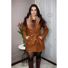 Casaco Lã batida Feminino Quentinho Importado Pelo Removível MODELO CURTO/LONGO