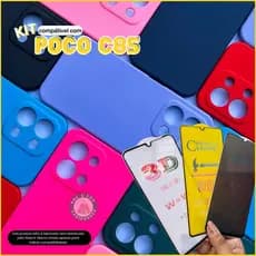 Kit Capa Capinha compatível com Xiaomi Poco C85 + Película 3D Cerâmica Privacidade Câmera Redmi