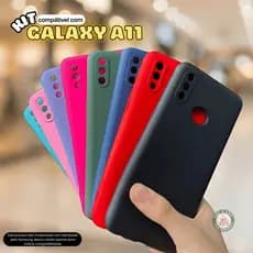 Kit Capa Capinha compatível com Galaxy A11 + Película 3D Cerâmica Privacidade
