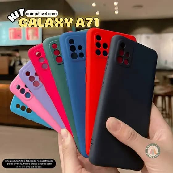 Kit Capa Capinha compatível com Galaxy A71 + Película 3D Cerâmica Privacidade