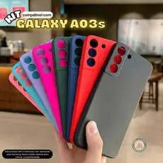 Kit Capa Capinha compatível com Galaxy A03s + Película 3D Cerâmica Privacidade Câmera