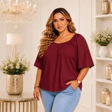 Blusa ciganinha tamanho maior G1 G2 G3 cores lisas básicas tradicional