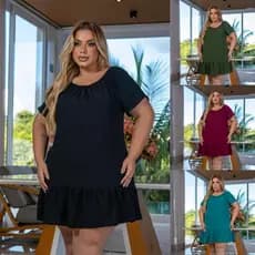 Kit 4 vestidos ciganinha com mangas roupas femininas plus size para gestantes leve fresquinho  confortável básico look