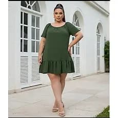 Vestido ciganinha plus size para gestantes leve e fresquinho com mangas