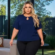 Blusa feminina soltinha plus size lisa com mangas G1 G2 G3 verão