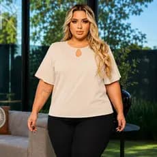 Blusa feminina plus size cores básicas lisa tradicional dia a dia soltinha