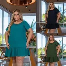 Kit 3 vestido ciganinha plus size para gestantes babado na barra soltinho leve e fresco