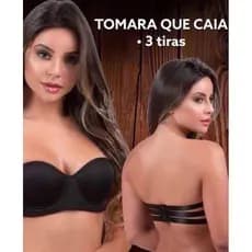 Sutiã Tomara Que Caia com Bojo Sem Alças 3 Tiras Reforçado P ao GG