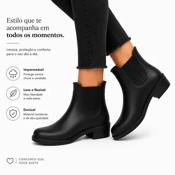 GALOCHA EMBORRACHADA ANTIDERRAPANTE ESTILO TRABALHO CHUVA