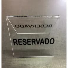 10 Placa Reservado Para Mesa Transparente