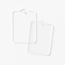 Kit 50 Pçs De Acrílico - Base Retangular Plaquinha C/ Furo P/ Chaveiros